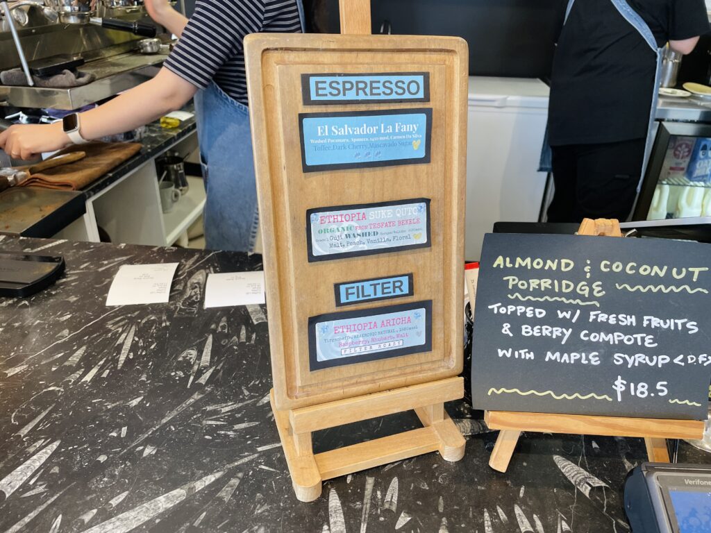 コーヒーメニュー